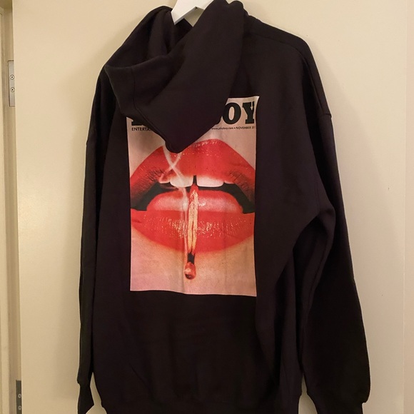 🔄 Playboy Black Magazine Print Oversized Hoodie - Picture 6 of 6